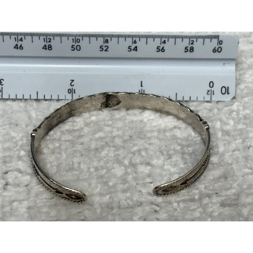 Solid Sterling Silver Native American Inspired Cu… - image 6